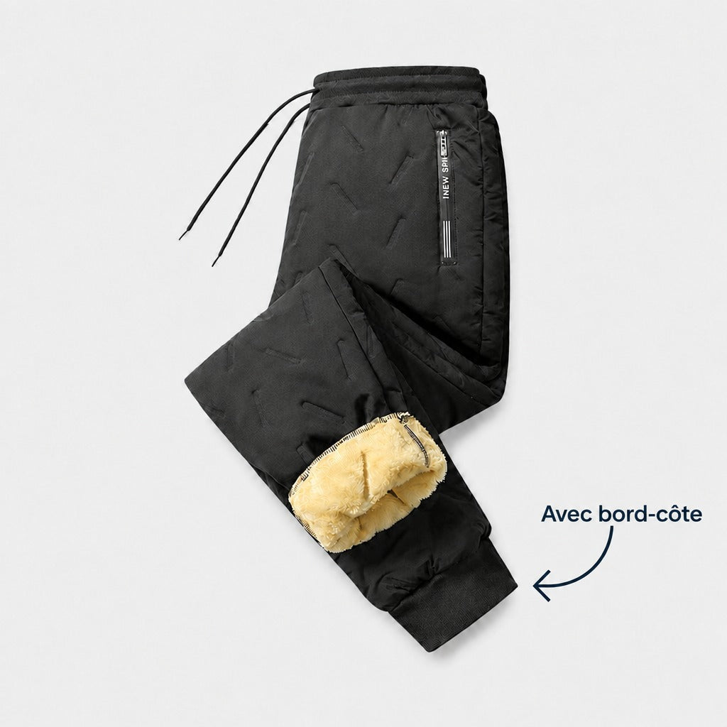 PolarPants noir avec bord-côte